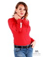 Červená dámska košeľa v slim fit strihu VS-DK 1734