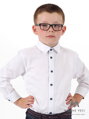 Detská chlapčenská košeľa VS-PK-1709-B biela SLIM-FIT