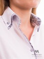 Biela dámska košeľa s čiernym lemom Slim-Fit VS-DK1608