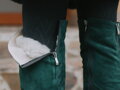 Dámske kožené čižmy nad kolená BARSA smaragd matné