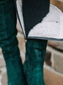 Dámske čižmy z pravej brúsenej kože EMA 08 smaragd