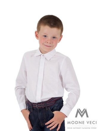 Detská košeľa pre chlapcov biela VS-PK-1712-B biela SLIM-FIT