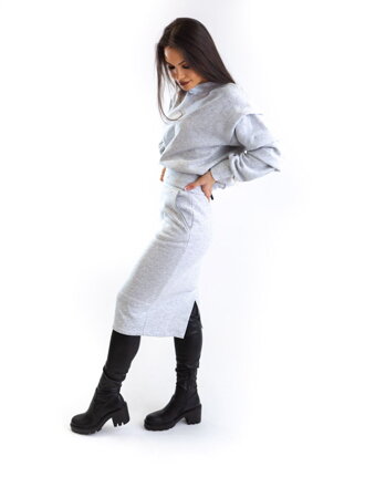 Puzdrová sukňa s rozparkom VSB ELIZABETH sivá