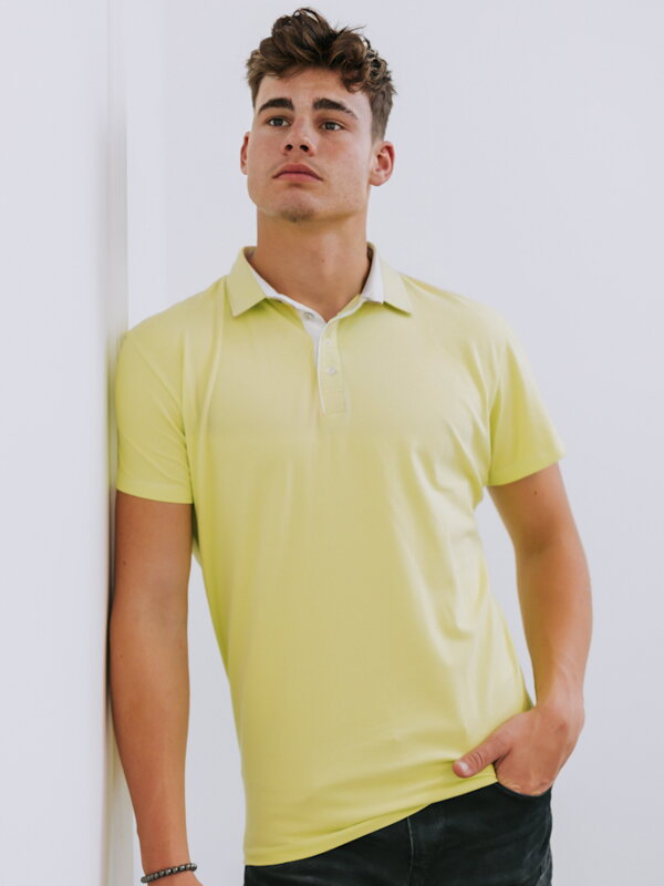 Pánske POLO tričko VSB VUGO v pastelovo-žltej farbe 